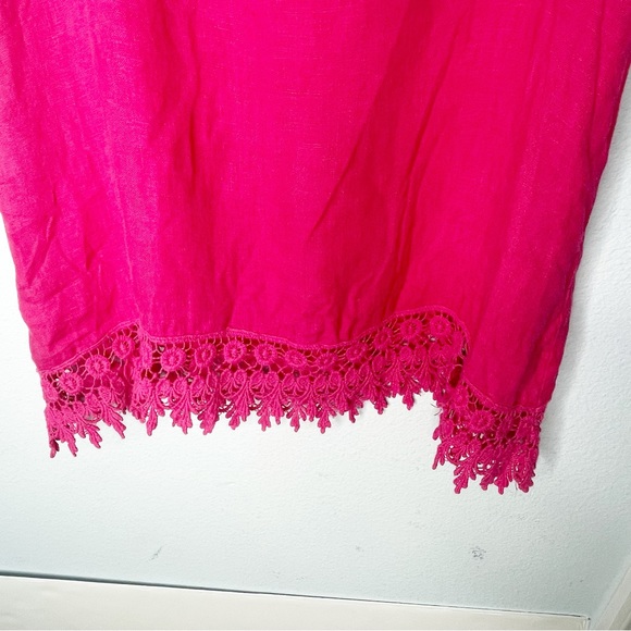 Terzo Millennio 100% linen tank top with lace edge size Medium - Picture 2 of 6